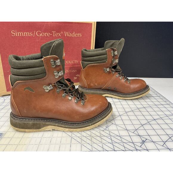 Simms Guide Model Fishing Boots Men’s‎ Size 8 With Simms Gravel Guards Included - Picture 9 of 15